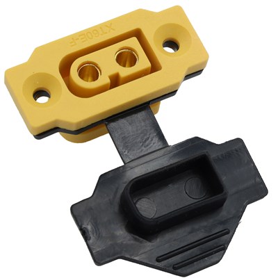 XT60E Hochstrom Einbaubuchse mit Gummikappe, Schrauben